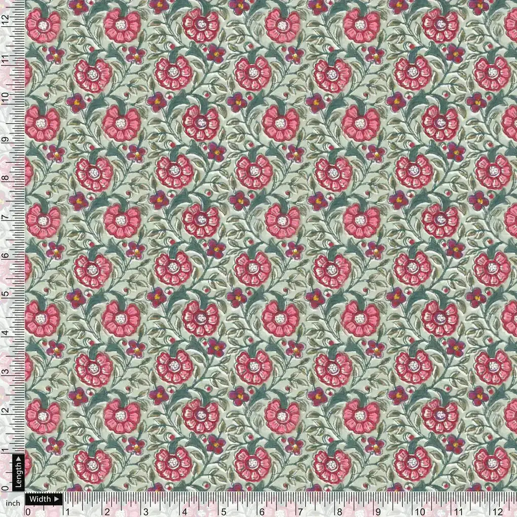 Beautiful Floral Ditzy Pattern Digital Printed Fabric - Image 3