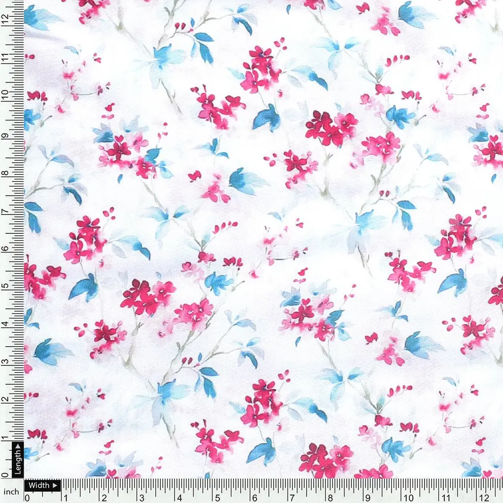 Beautiful Garden Iris Flower Digital Printed Fabric - Kora Silk - Image 4