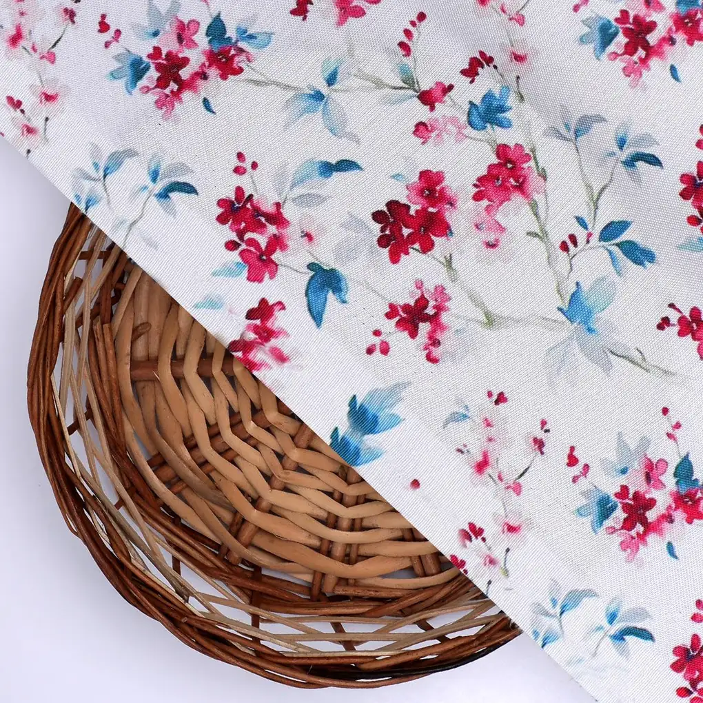 Beautiful Garden Iris Flower Digital Printed Fabric - Rayon - Image 2