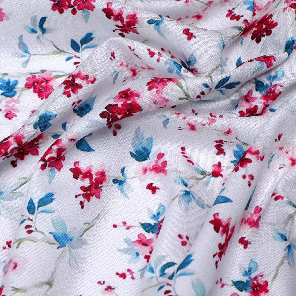 Beautiful Garden Iris Flower Digital Printed Fabric - Rayon - Image 3