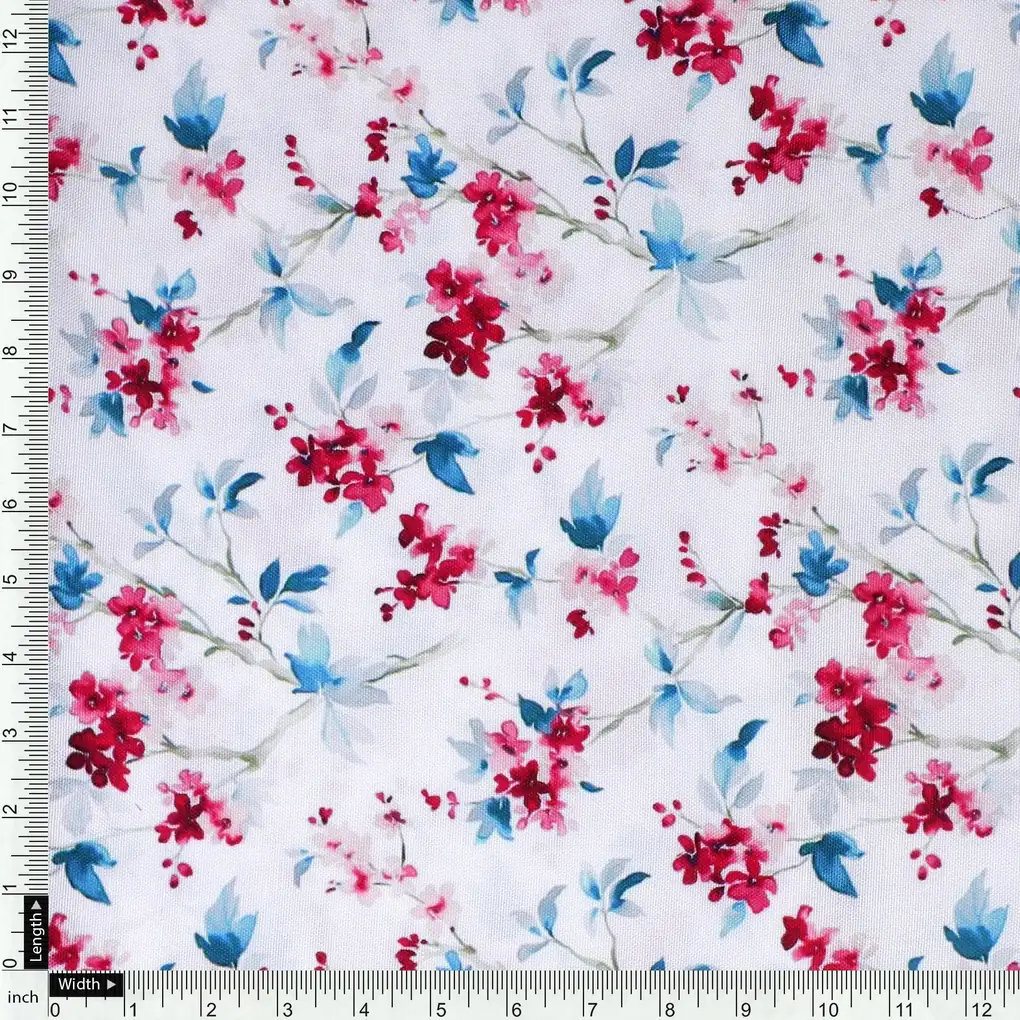 Beautiful Garden Iris Flower Digital Printed Fabric - Rayon - Image 4