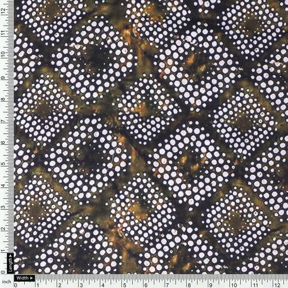 Beautiful Geometric Diamond Cut Glass Digital Printed Fabric - Kora Silk - Image 4