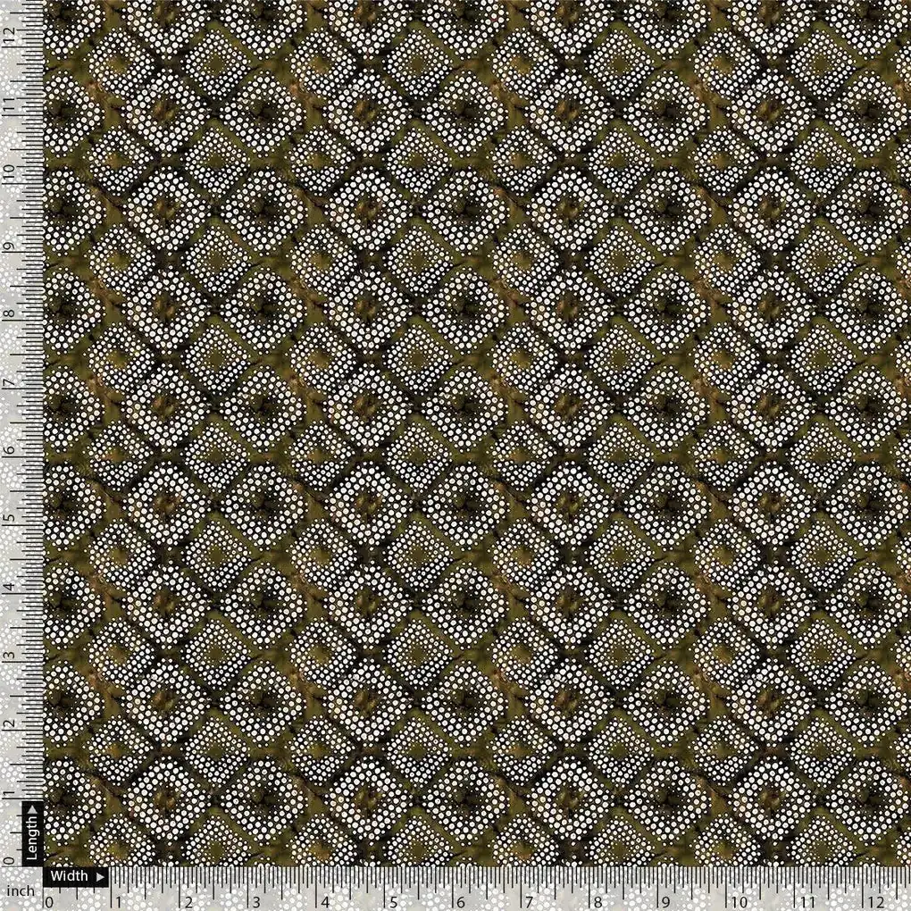 Beautiful Geometric Diamond Cut Glass Digital Printed Fabric - Pure Georgette - Image 4