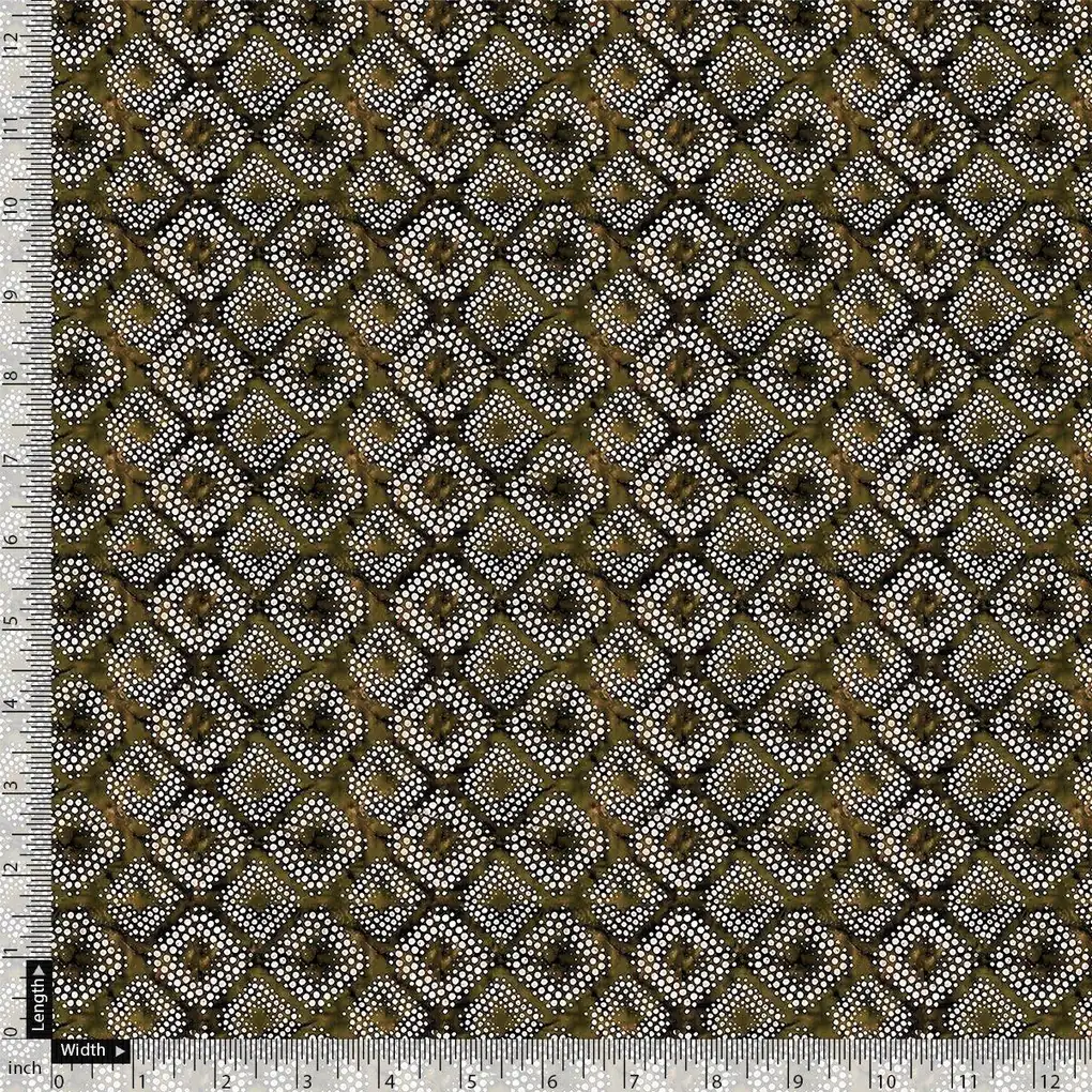 Beautiful Geometric Diamond Cut Glass Digital Printed Fabric - Pure Muslin - Image 4