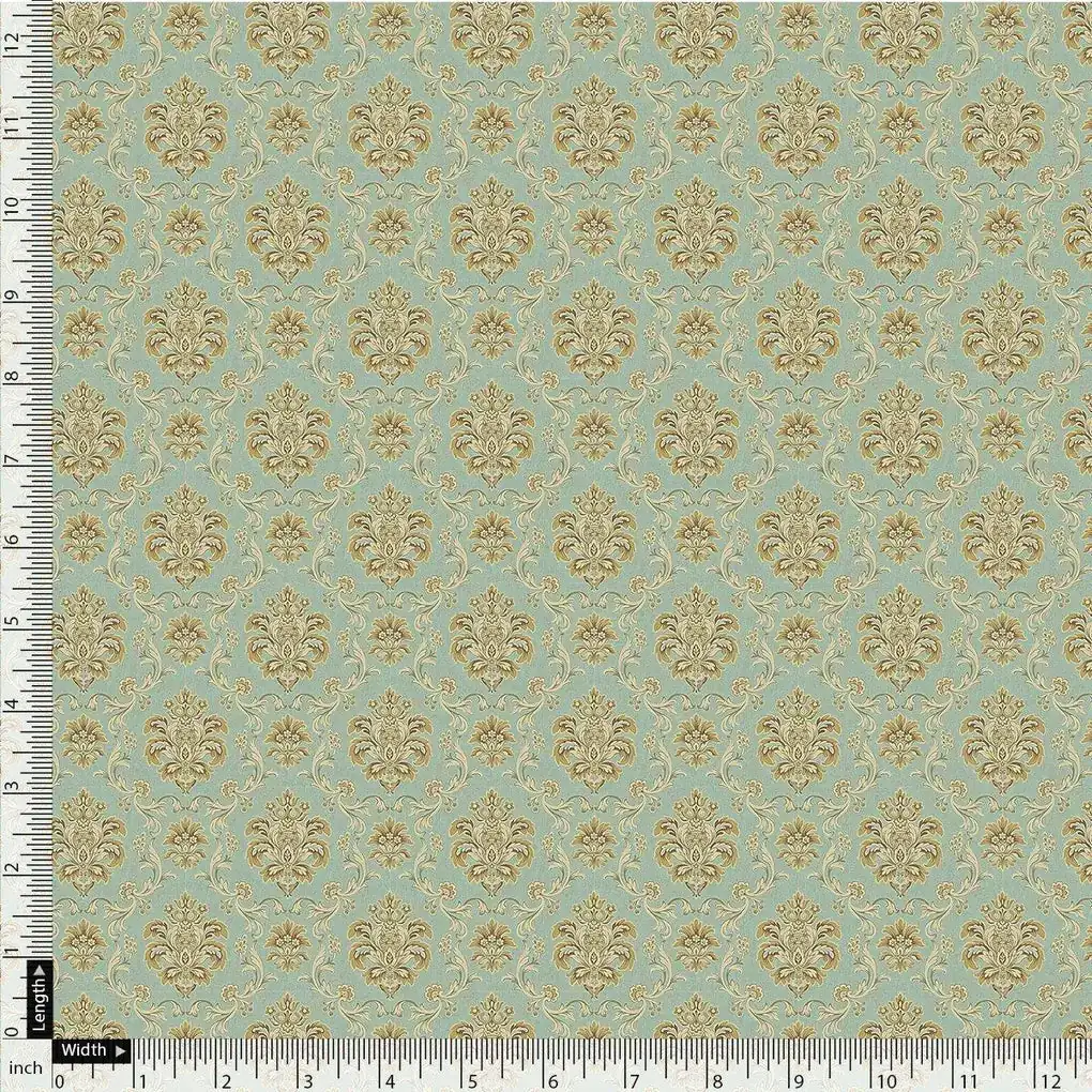 Beautiful Golden Fleur De Lis Pattern Digital Printed Fabric - Cotton - Image 4