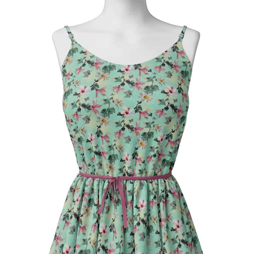 Beautiful Lily With White Daisy Flower Digital Printed Fabric - Image 2