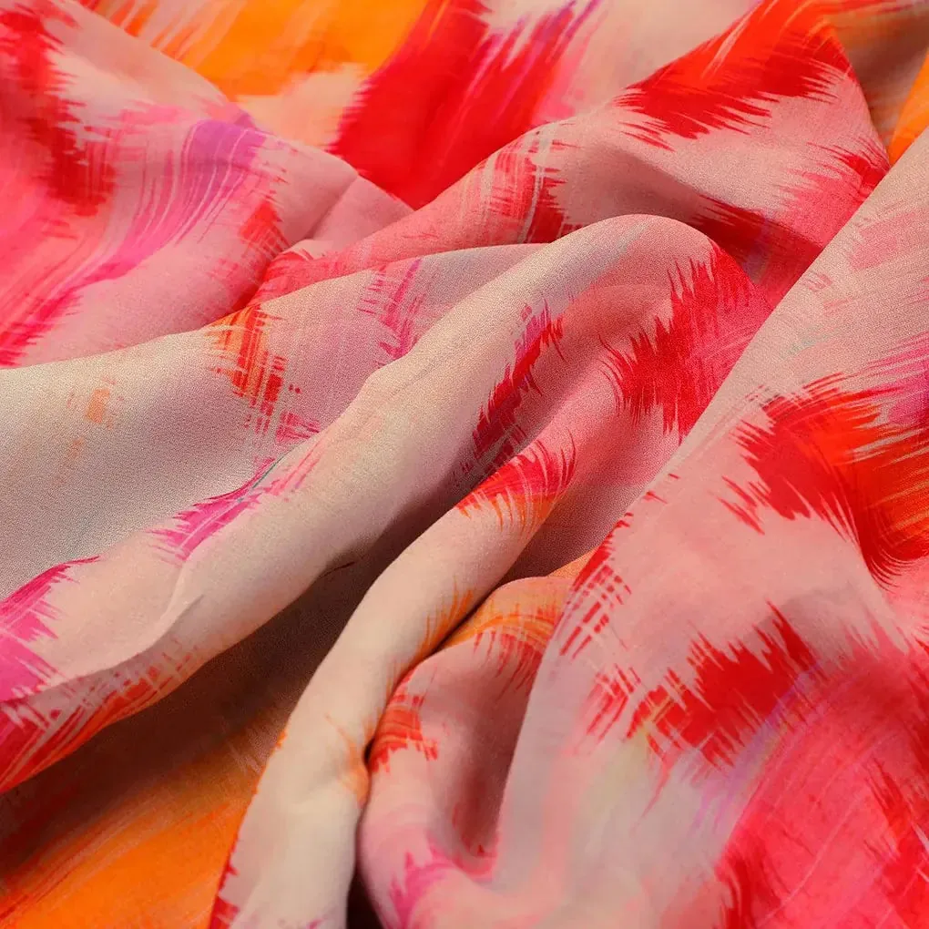 Beautiful Multi-Color Leheriya Digital Printed Fabric - Image 3