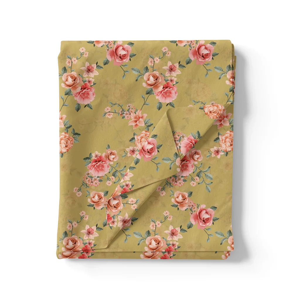 Beautiful Multicolour Roses With  Digital Printed Fabric - Image 3