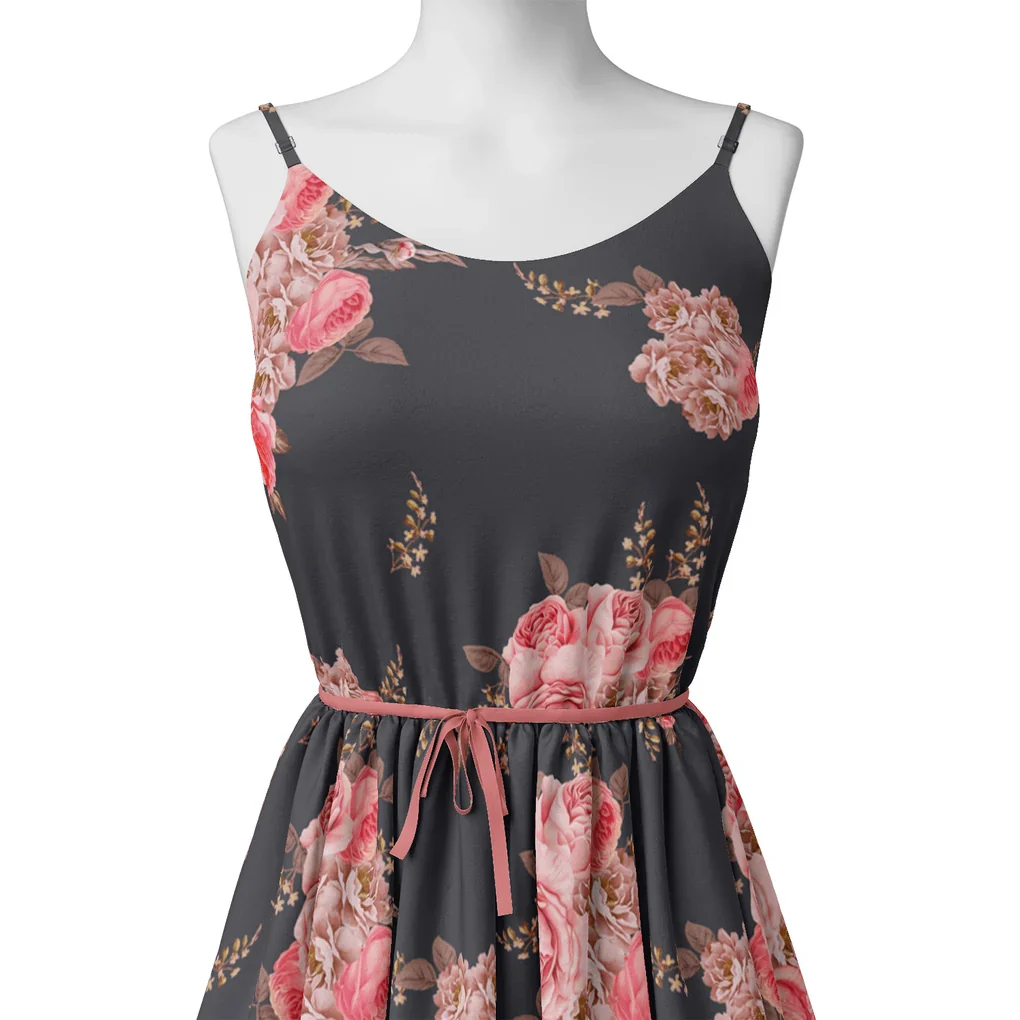 Beautiful Multicolour Roses With  Digital Printed Fabric - Image 2