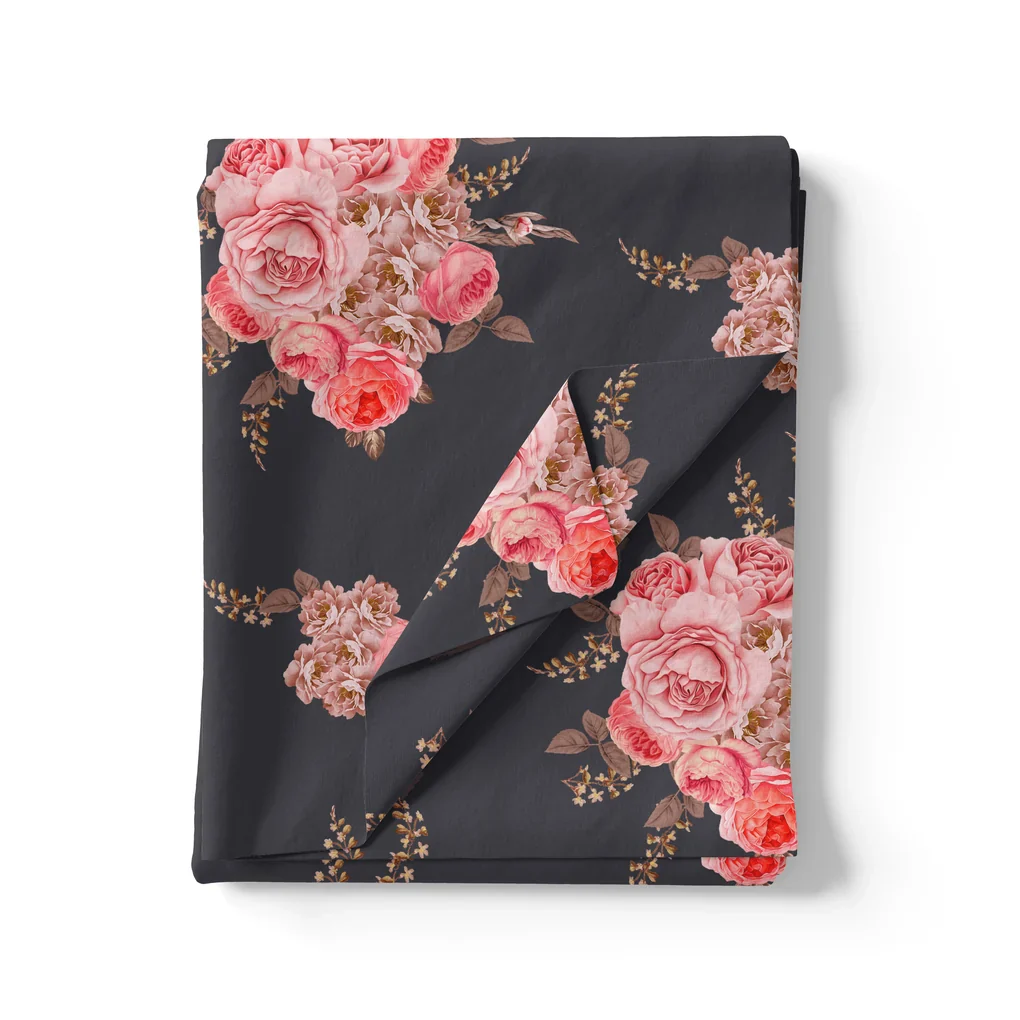 Beautiful Multicolour Roses With  Digital Printed Fabric - Image 3