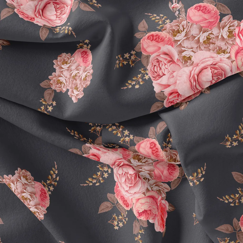 Beautiful Multicolour Roses With  Digital Printed Fabric - Image 4