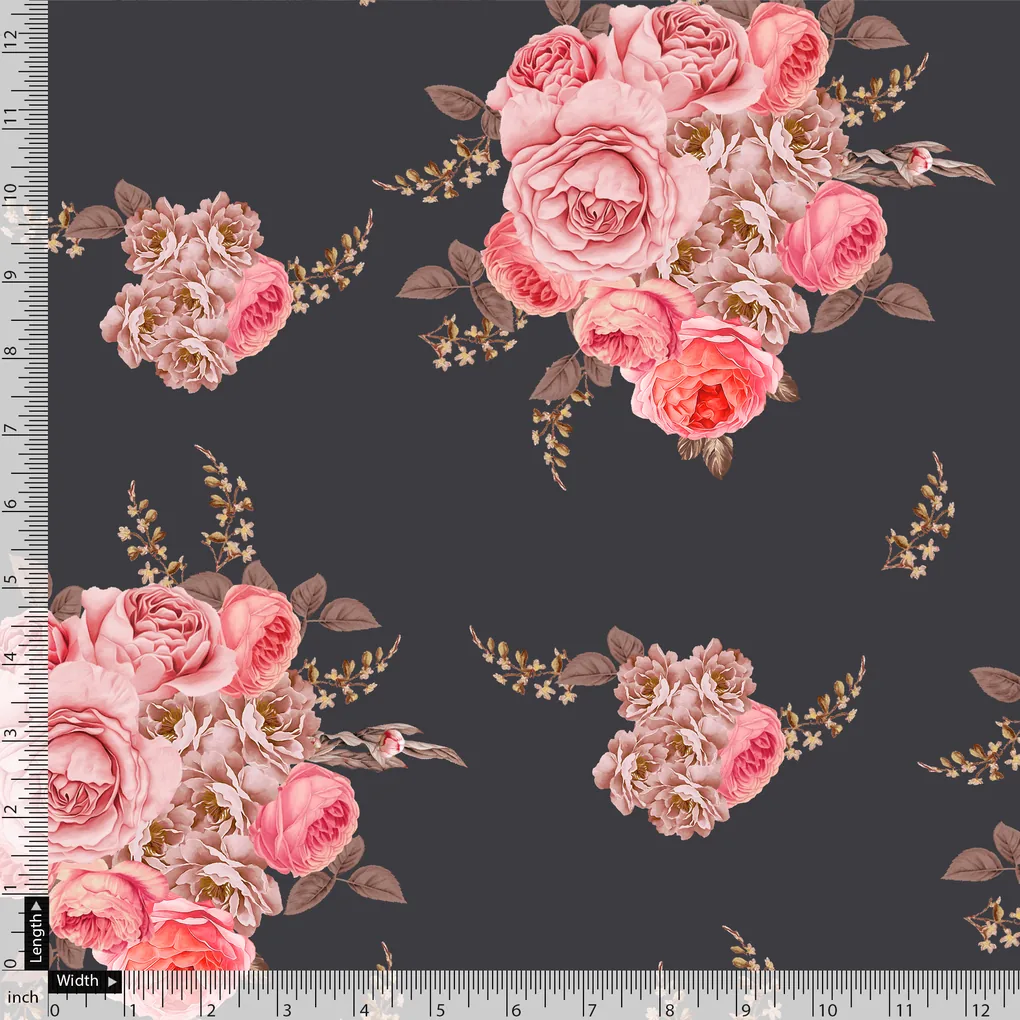 Beautiful Multicolour Roses With  Digital Printed Fabric - Image 5