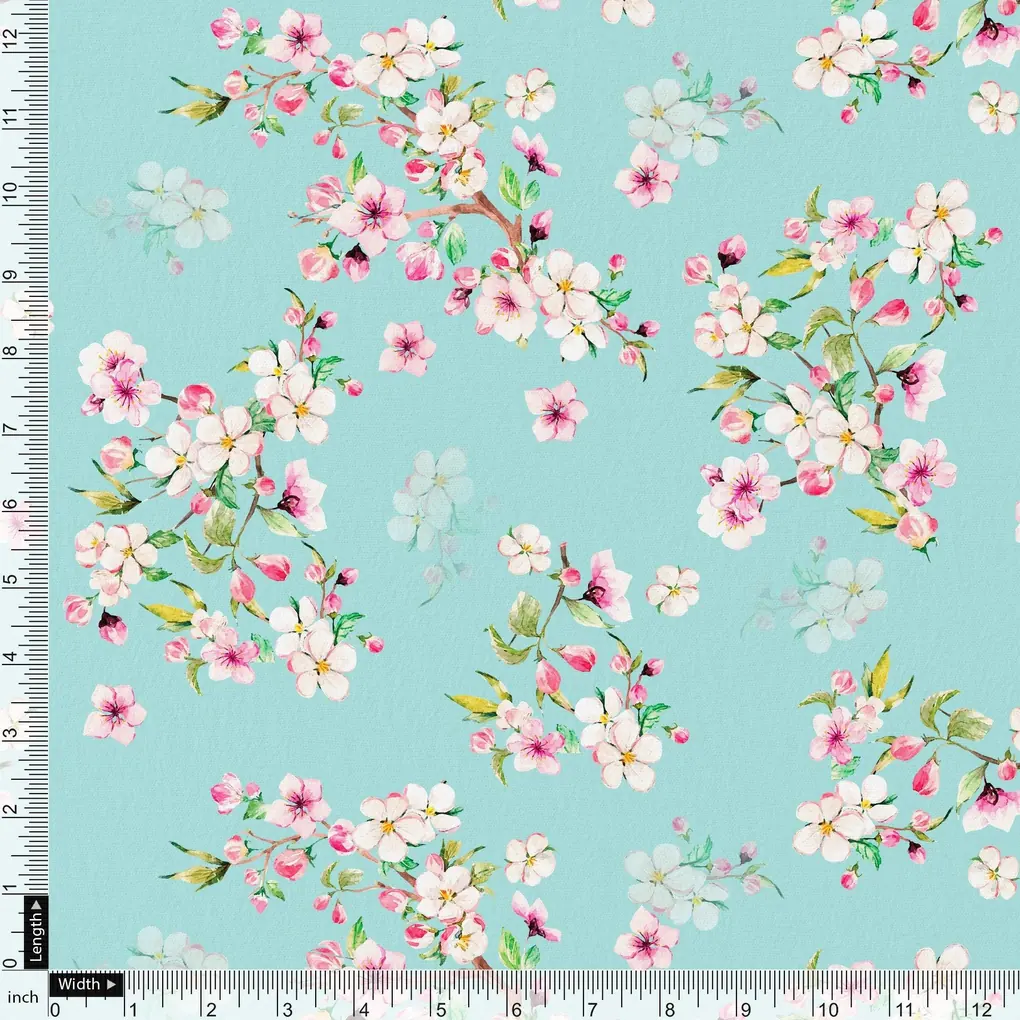 Beautiful Rama Floral Vine Digital Printed Fabric - Image 4