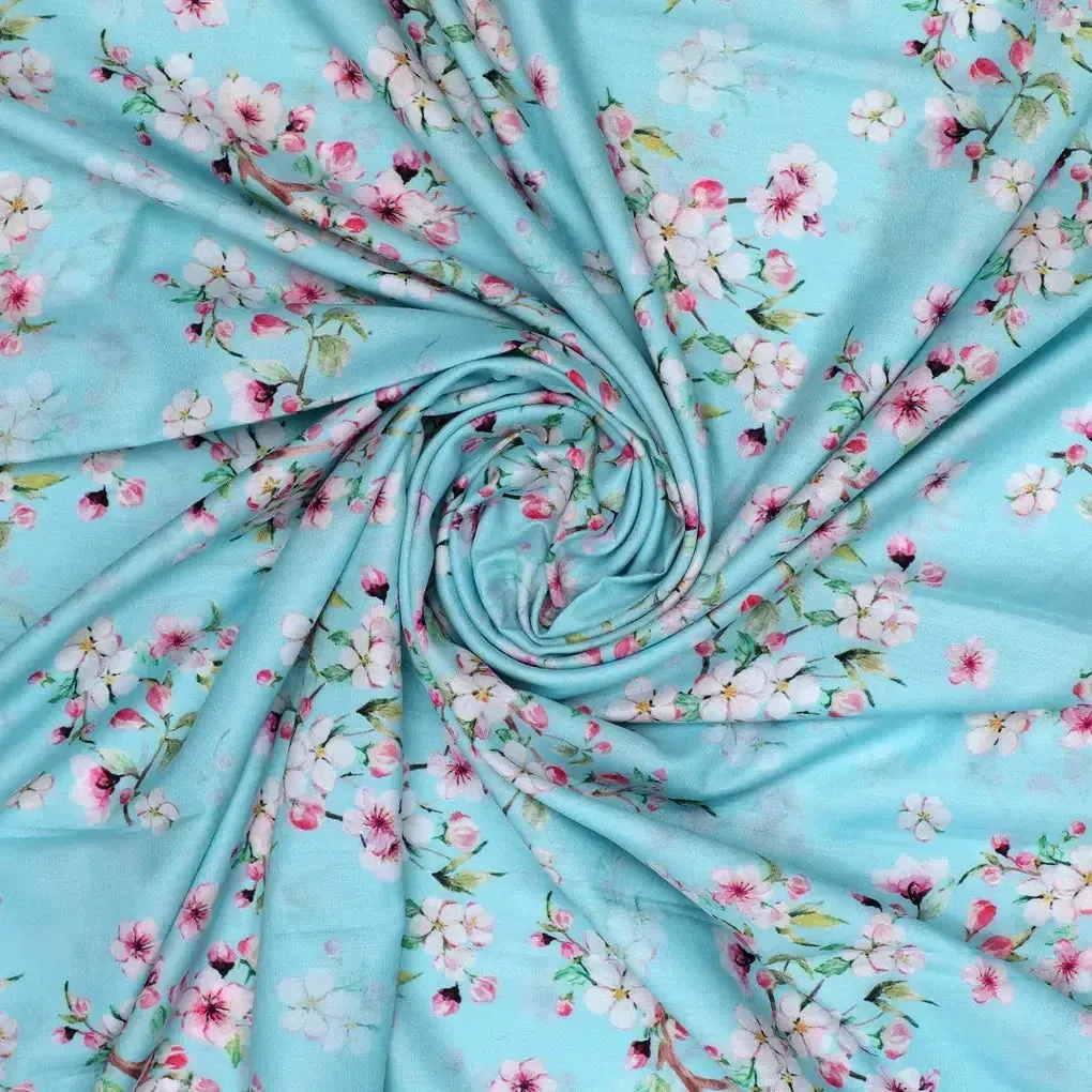 Beautiful Rama Floral Vine Digital Printed Fabric - Image 2