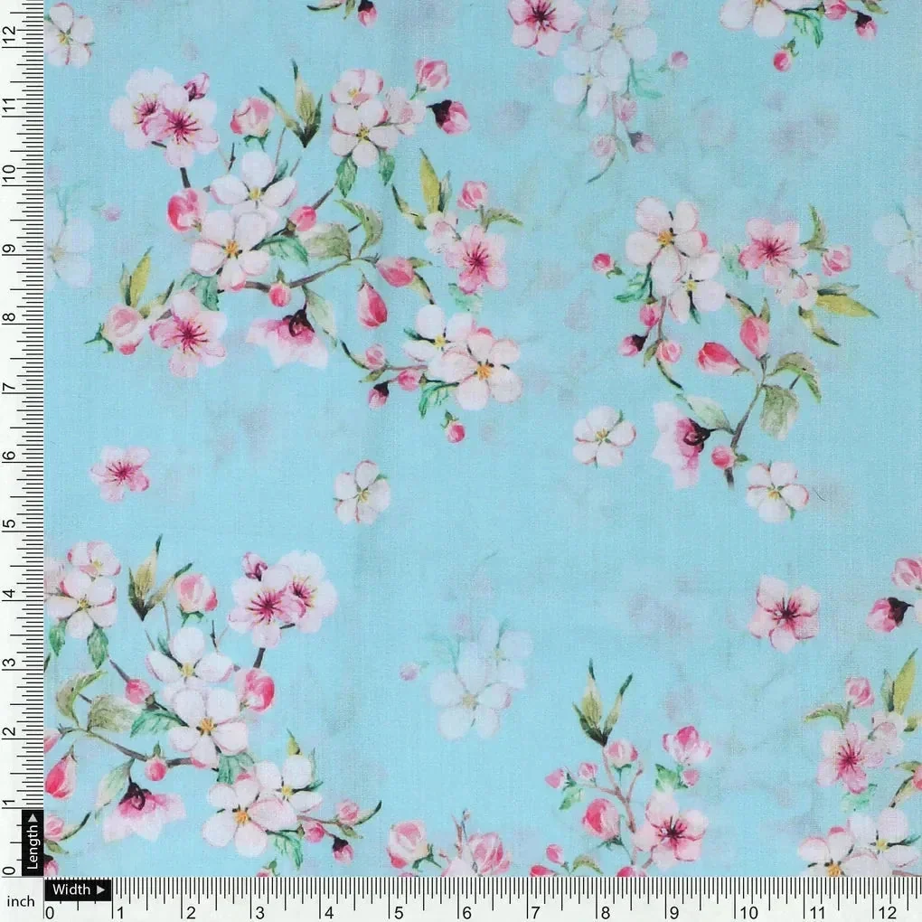 Beautiful Rama Floral Vine Digital Printed Fabric - Image 4