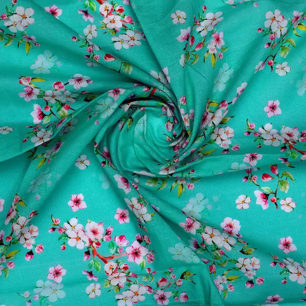 Beautiful Rama Floral Vine Digital Printed Fabric - Image 2