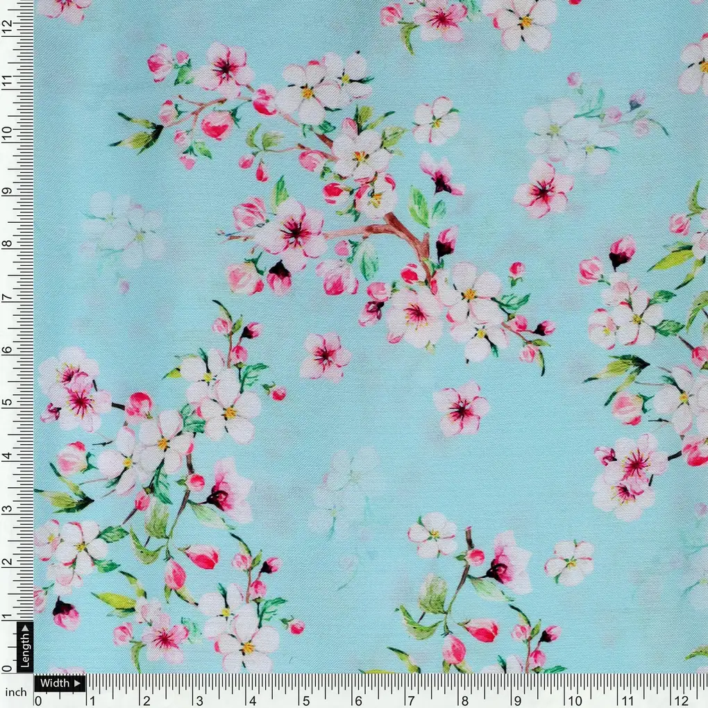 Beautiful Rama Floral Vine Digital Printed Fabric - Image 4