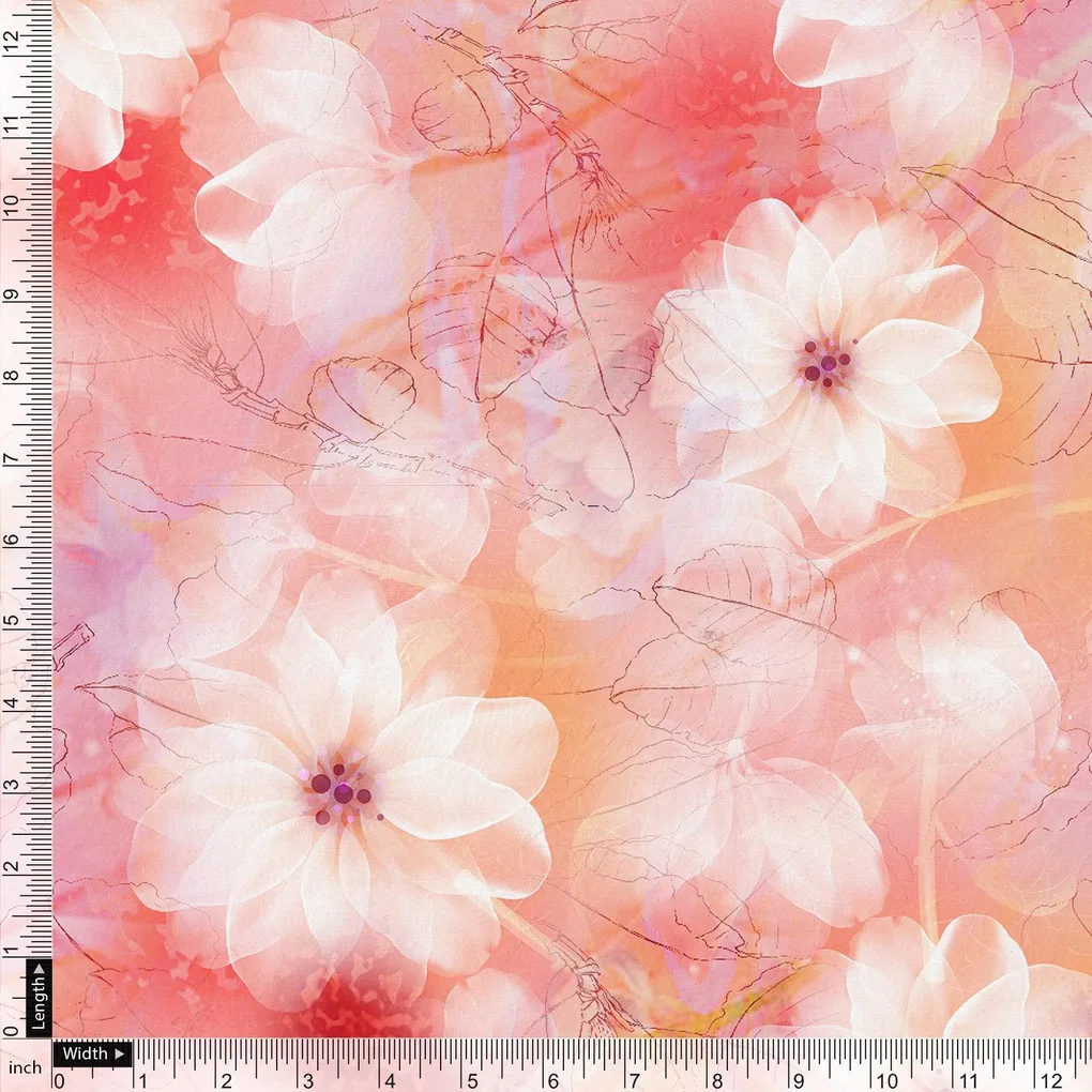 Beautiful Red Floral Digital Printed Fabric - Image 4