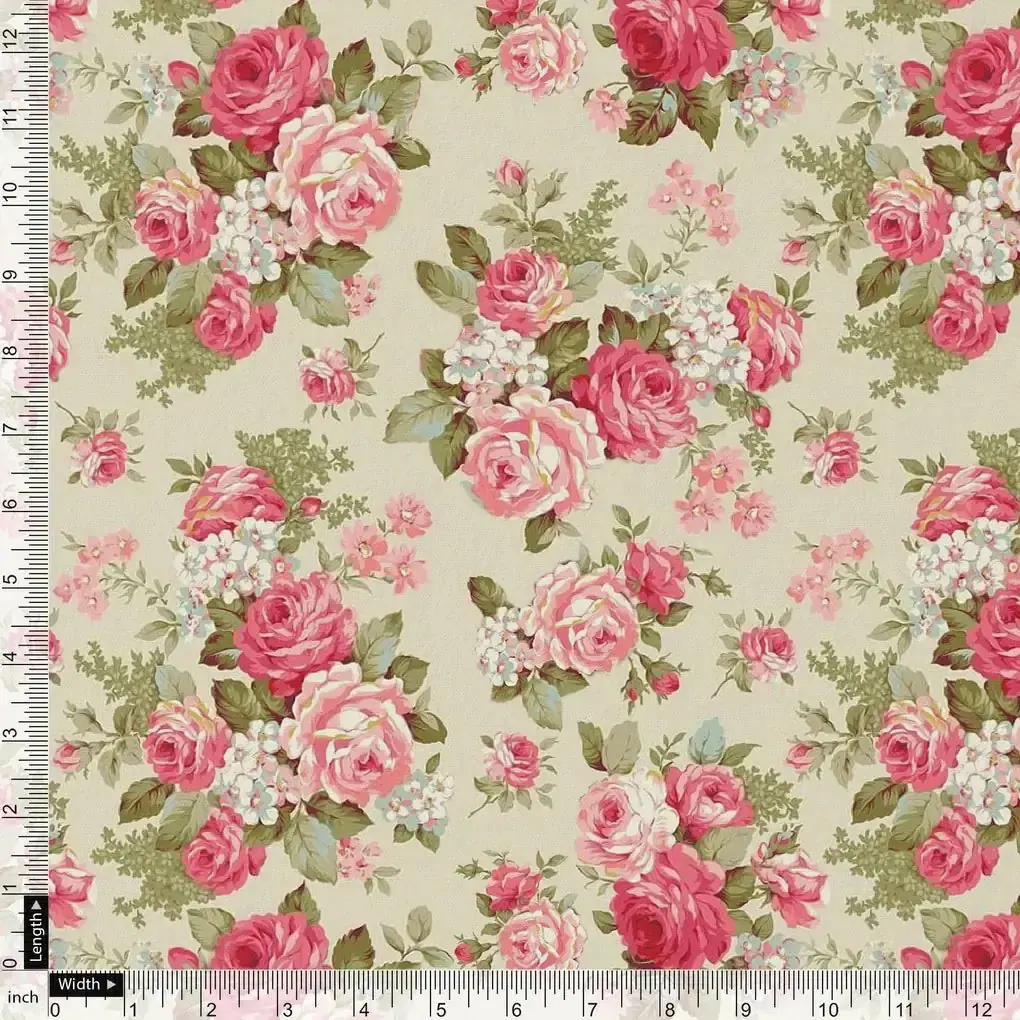 Beautiful Bunch of Roses Digital Printed Fabric - Image 4
