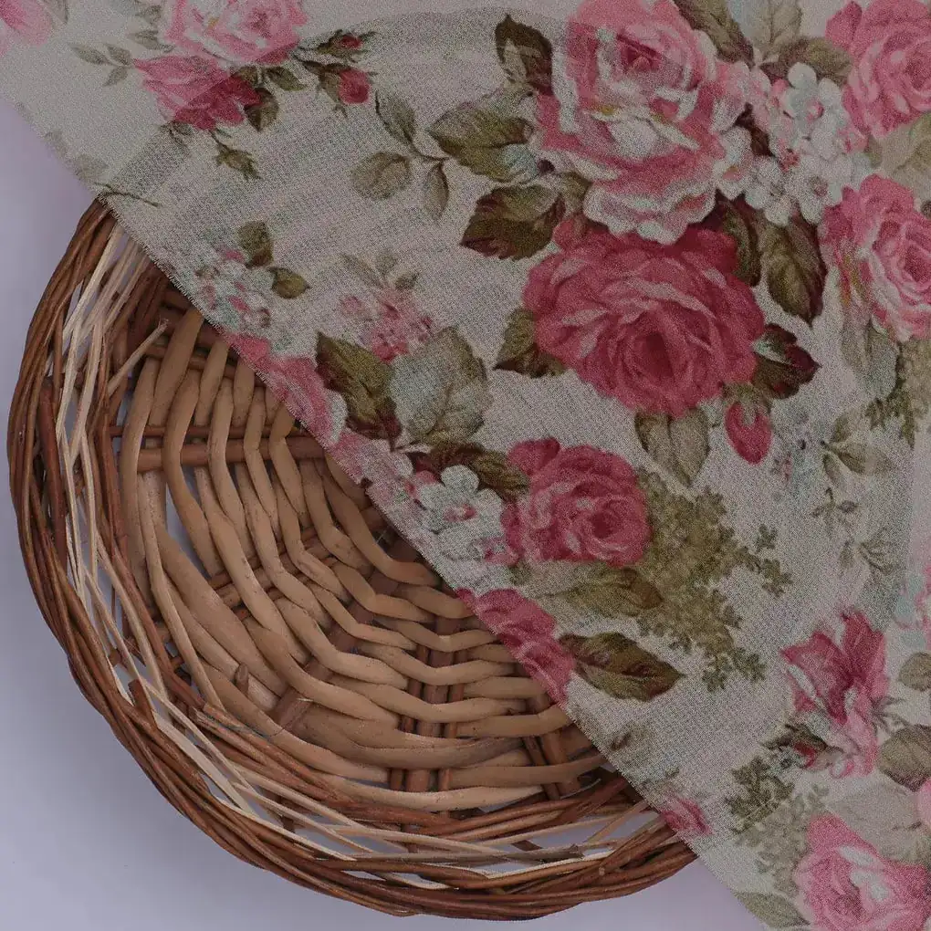 Beautiful Bunch of Roses Digital Printed Fabric - Image 2