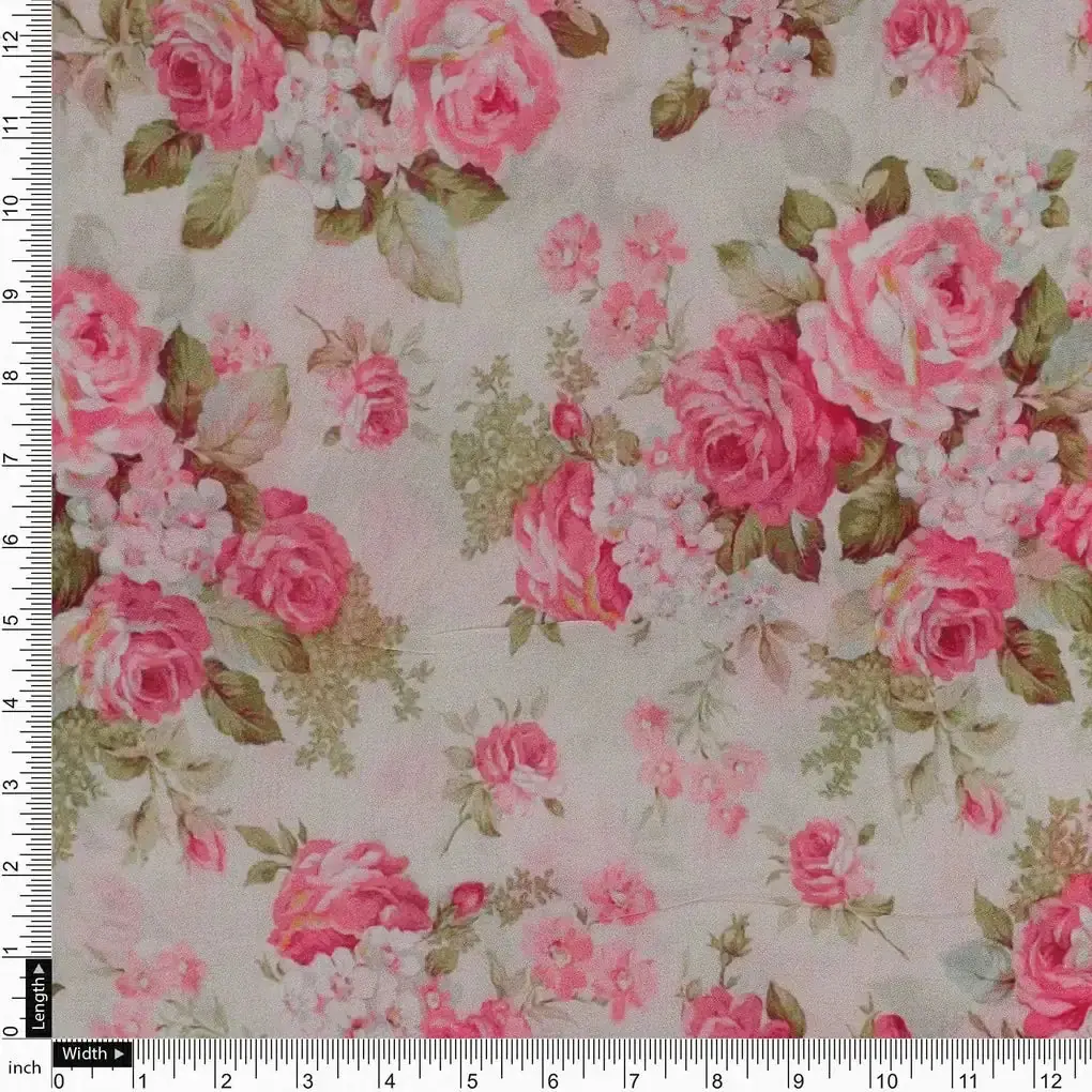 Beautiful Bunch of Roses Digital Printed Fabric - Image 4