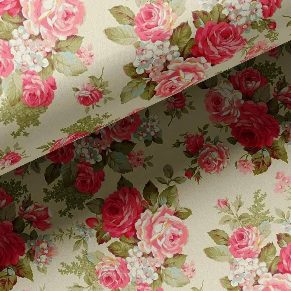 Beautiful Bunch of Roses Digital Printed Fabric - Image 3