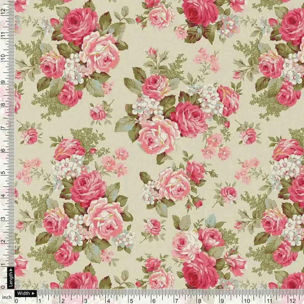 Beautiful Bunch of Roses Digital Printed Fabric - Image 4