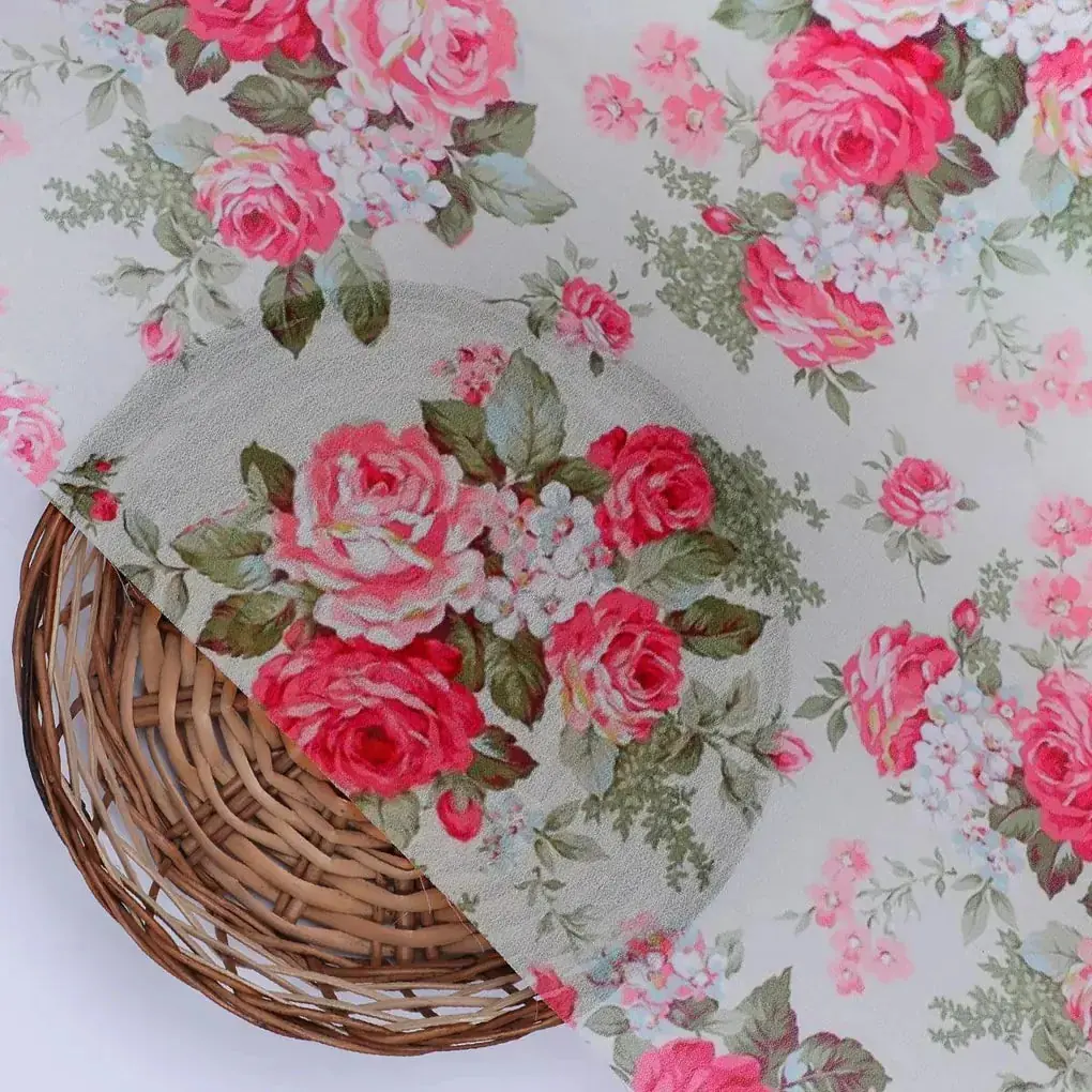 Beautiful Bunch of Roses Digital Printed Fabric - Image 2
