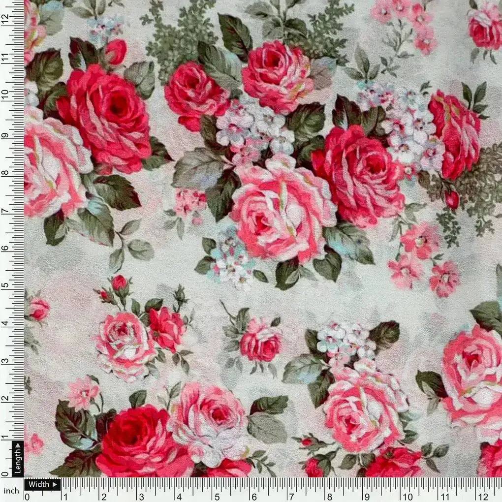 Beautiful Bunch of Roses Digital Printed Fabric - Image 4