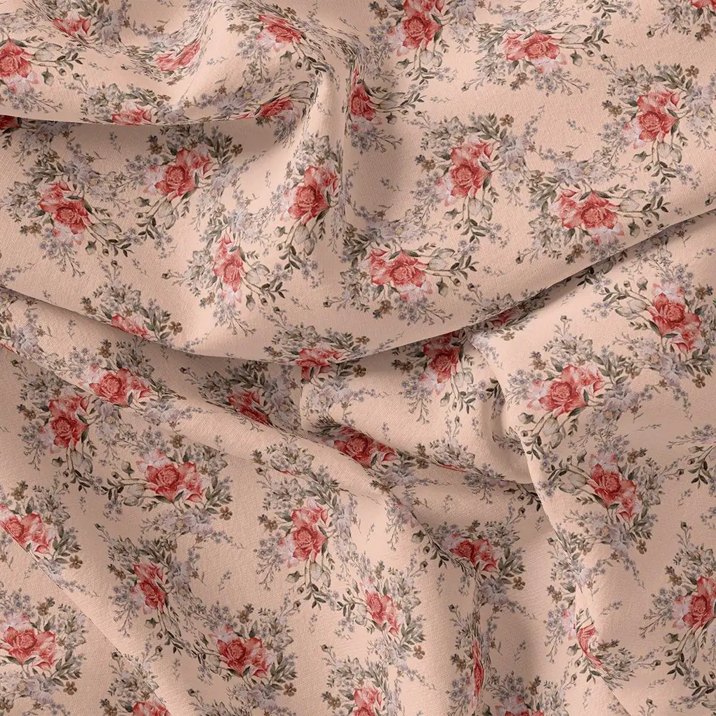Beautiful Seamless Red Poppy Flower Digital Printed Fabric - Image 3