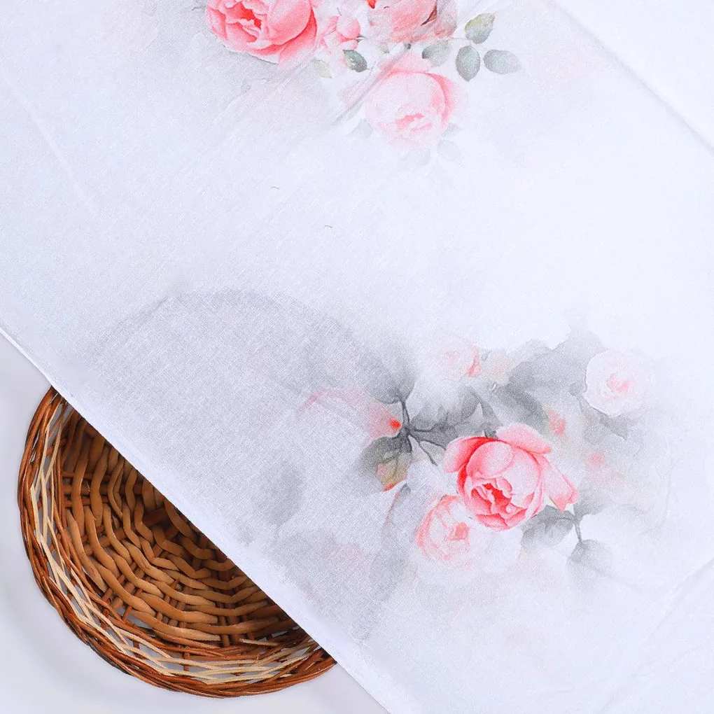 Beautiful Summer Peony Bunch Digital Printed Fabric - Pure Cotton - Image 2