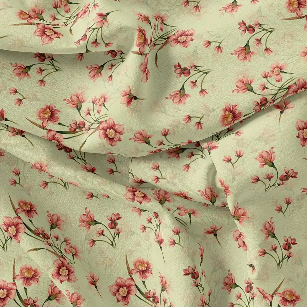 Beautiful Tiny Pink Chintz Digital Printed Fabric - Weightless - Image 3