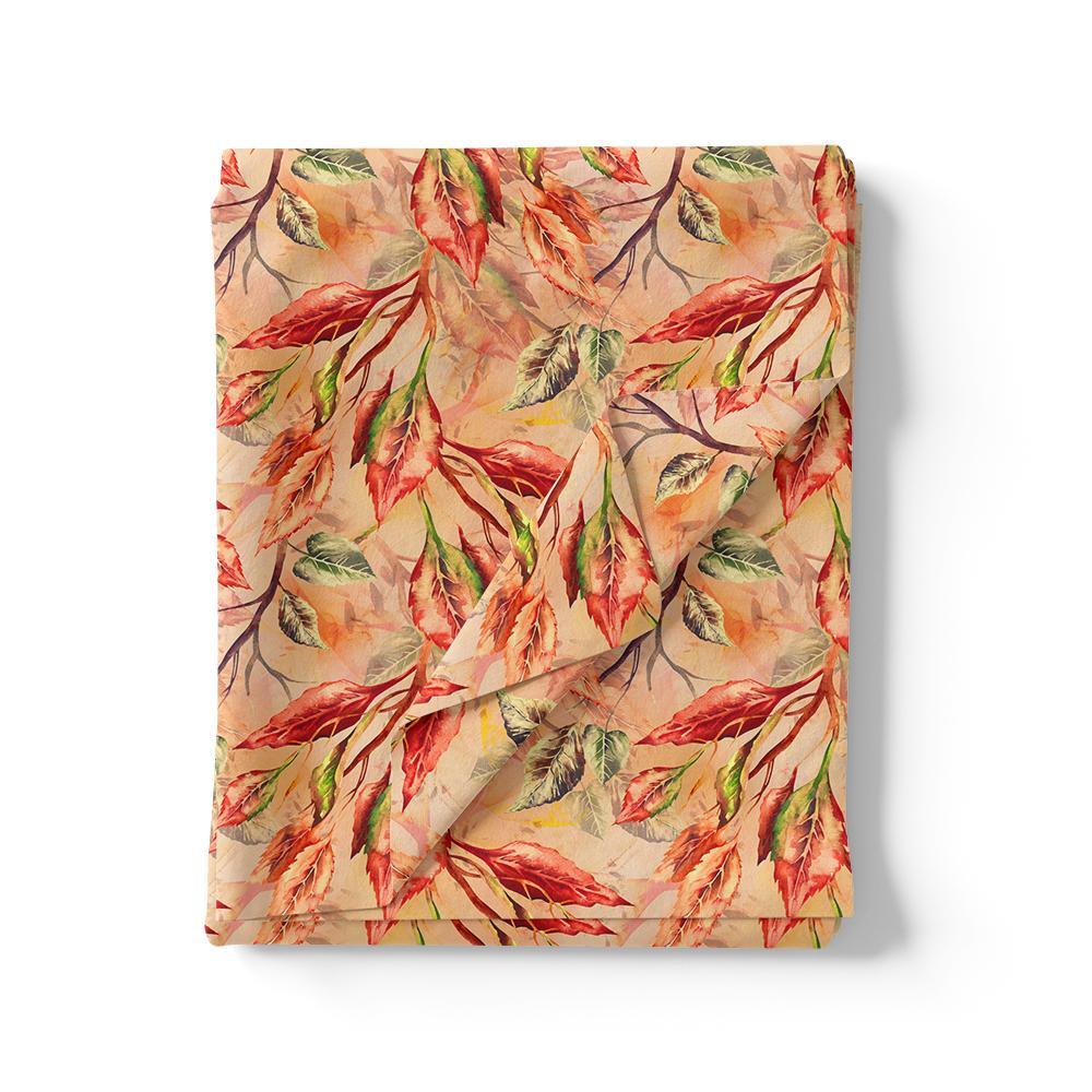 Beautiful Watercolour Gradient Autumnal Leaves Digital Printed Fabric - Weightless - Image 3