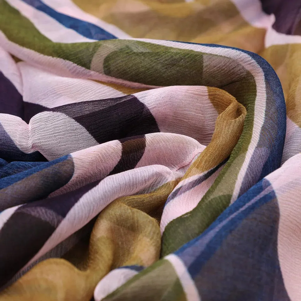 Beautiful Waving Colourful Digital Printed Fabric - Pure Chiffon - Image 3