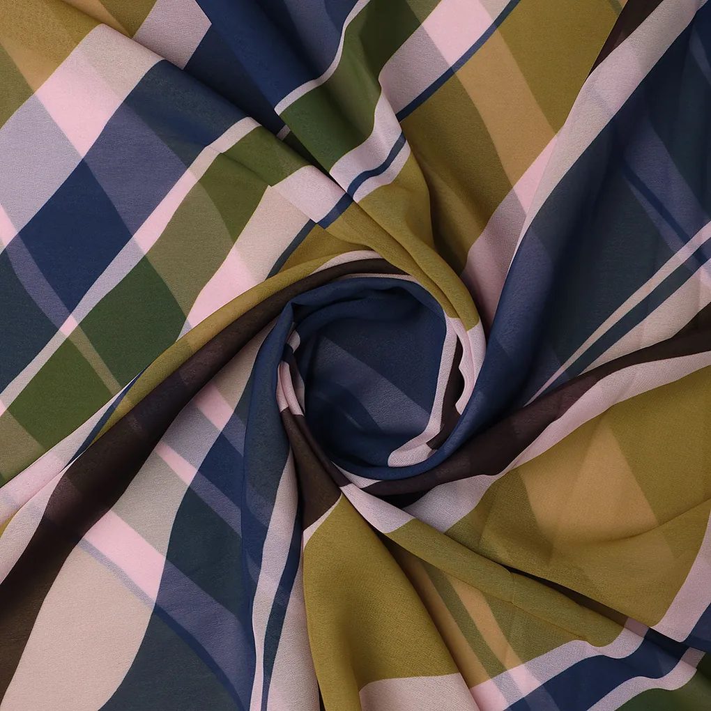Beautiful Waving Colourful Digital Printed Fabric - Weightless - Image 2