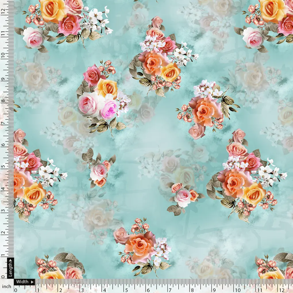 Beautiful Wite Orchid Flower Digital Printed Fabric - Weightless - Image 5
