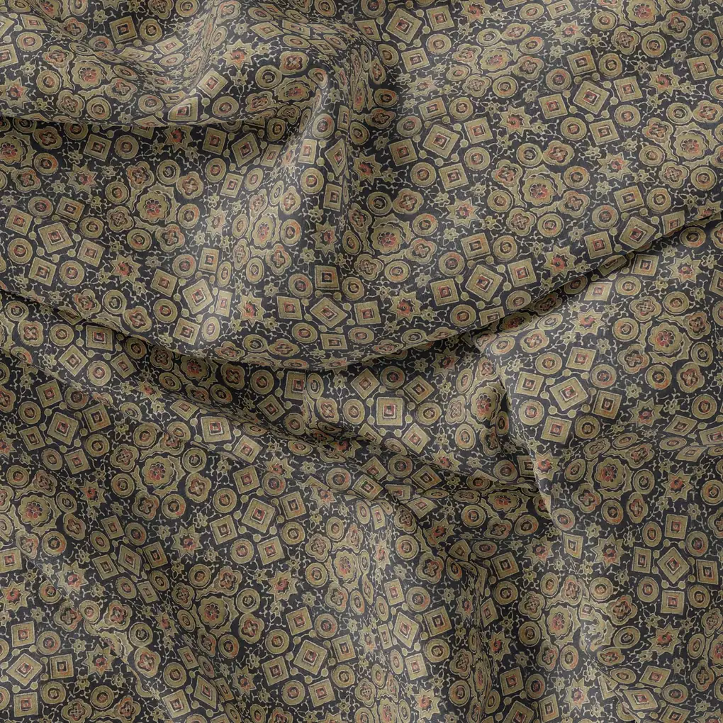 Beautiful Wooden Circle Abstract Digital Printed Fabric - Image 4