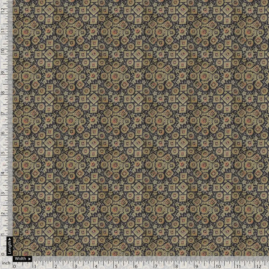 Beautiful Wooden Circle Abstract Digital Printed Fabric - Image 5