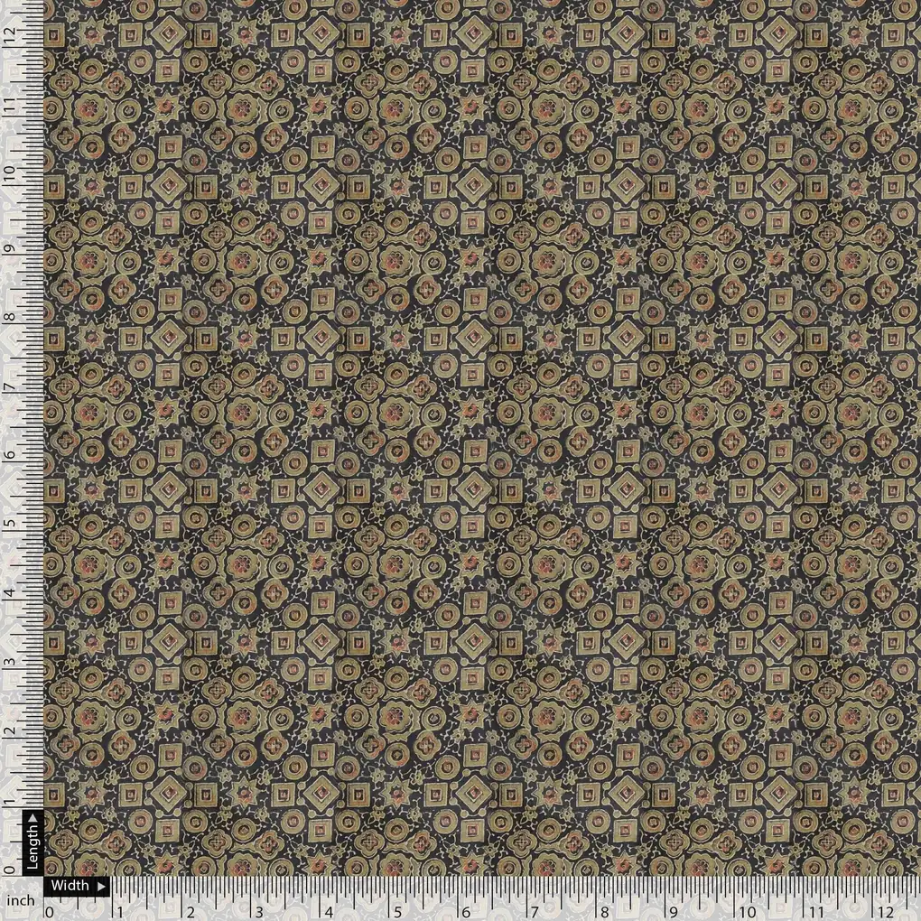 Beautiful Wooden Circle Abstract Digital Printed Fabric - Weightless - Image 5
