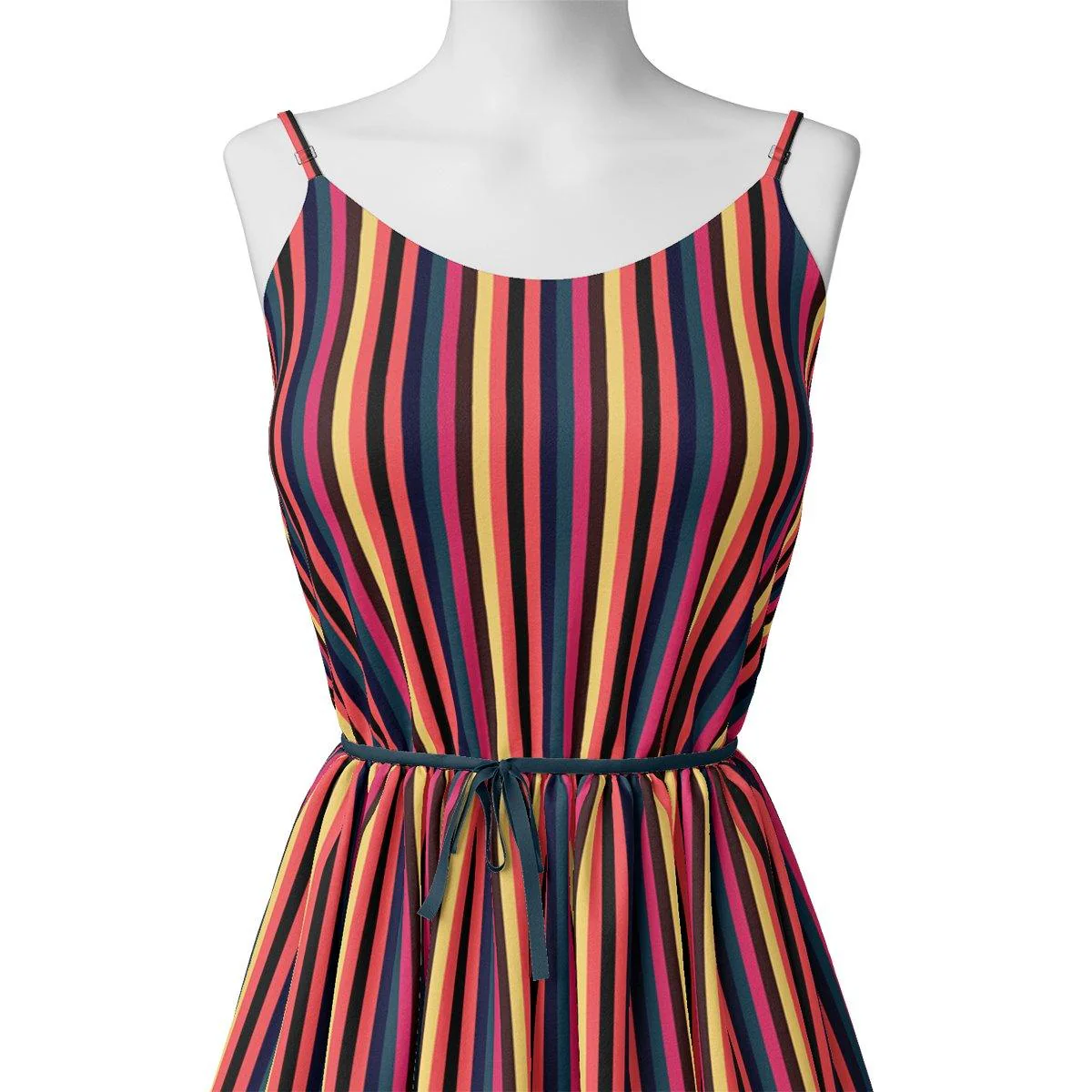 Bengal Stripes Multicolour Strips Digital Printed Fabric - Image 2