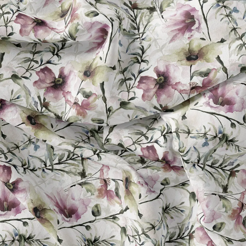 Big Flower Purple Orchid Digital Printed Fabric - Image 3
