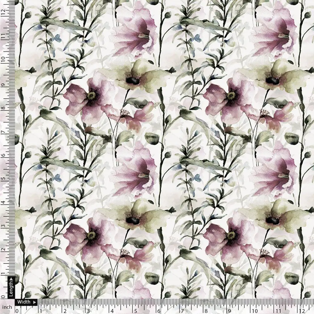 Big Flower Purple Orchid Digital Printed Fabric - Image 4