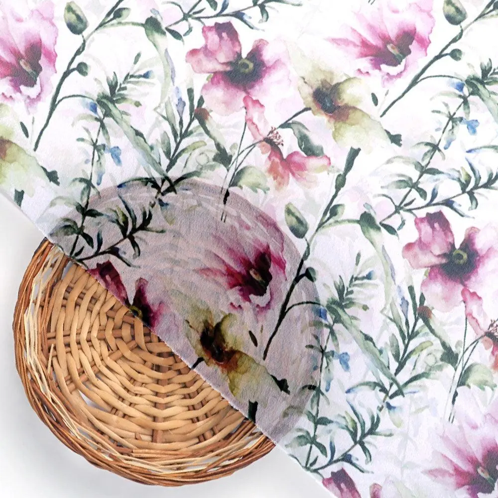 Big Flower Purple Orchid Digital Printed Fabric - Weightless - Image 2