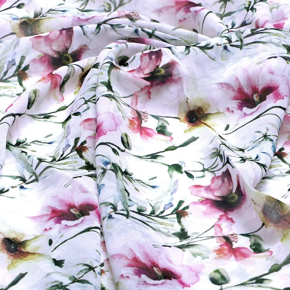 Big Flower Purple Orchid Digital Printed Fabric - Weightless - Image 3