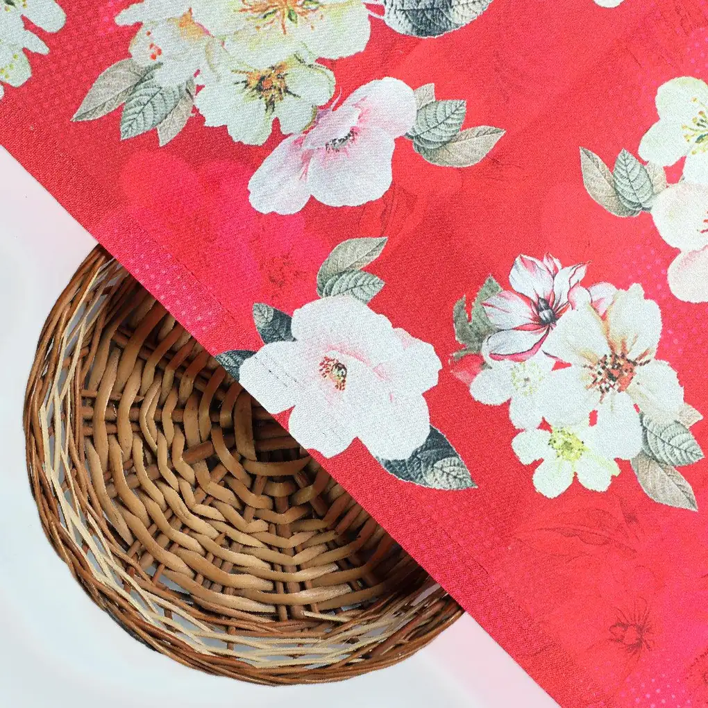 Big Narcissus Multi Colour Flower Digital Printed Fabric - Japan Satin - Image 2