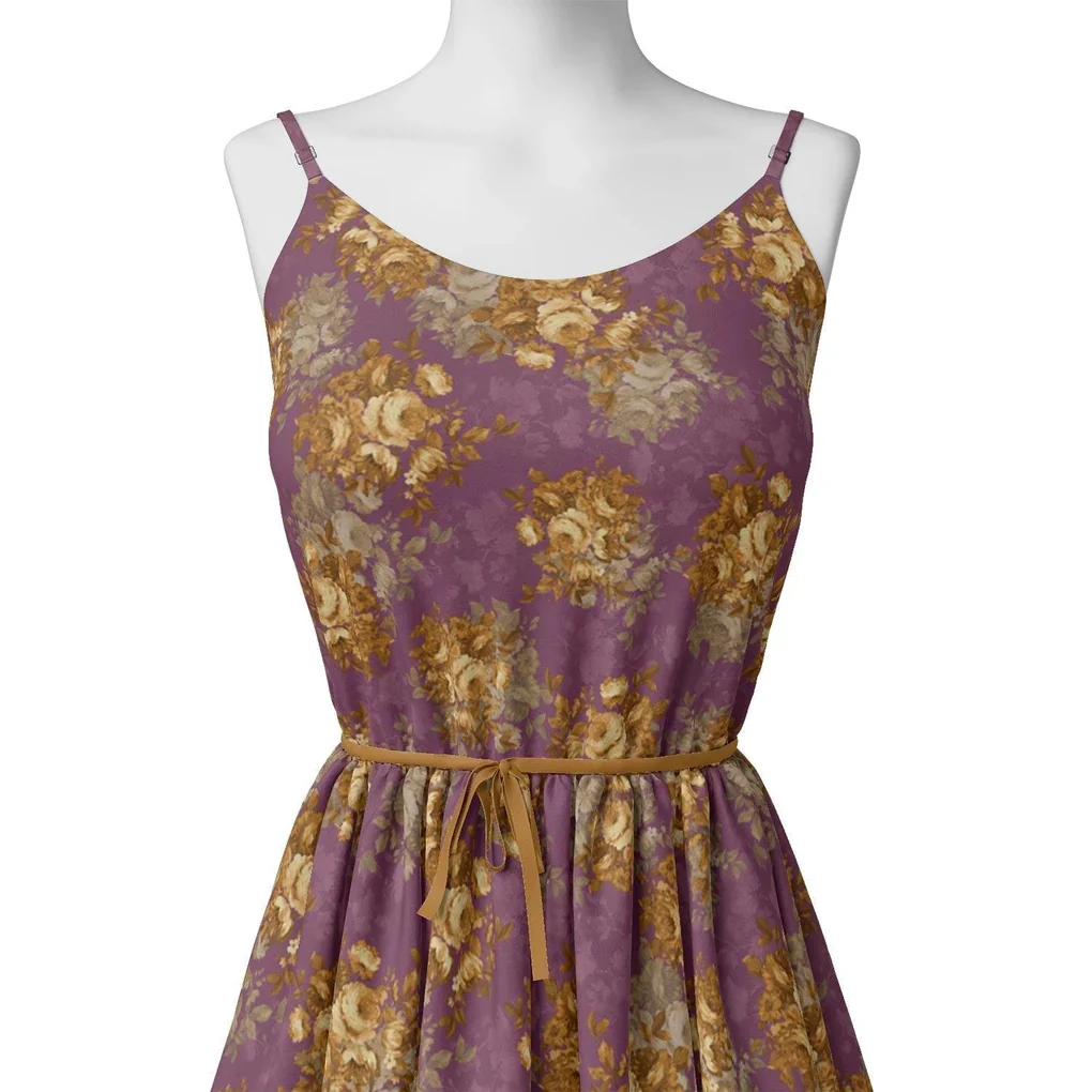 Big Rose With Dark Scintillating Violet Colour Digital Printed Fabric - Image 2