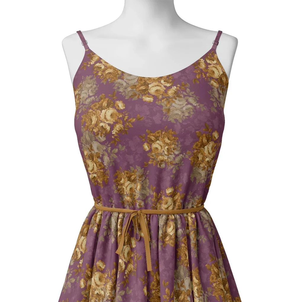 Big Rose With Dark Scintillating Violet Colour Digital Printed Fabric - Weightless - Image 2