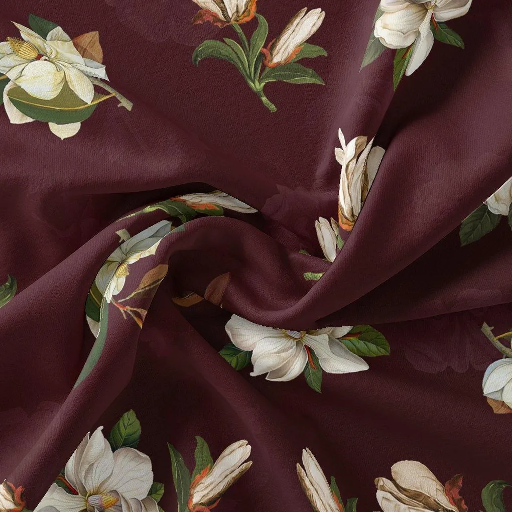 Big White Flower Repeat Digital Printed Fabric - Image 3