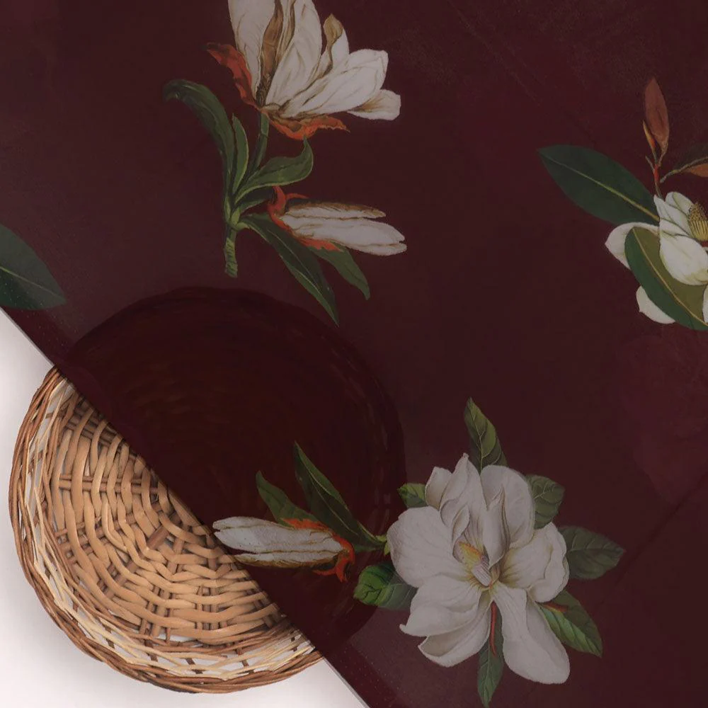 Big White Flower Repeat Digital Printed Fabric - Weightless - Image 2