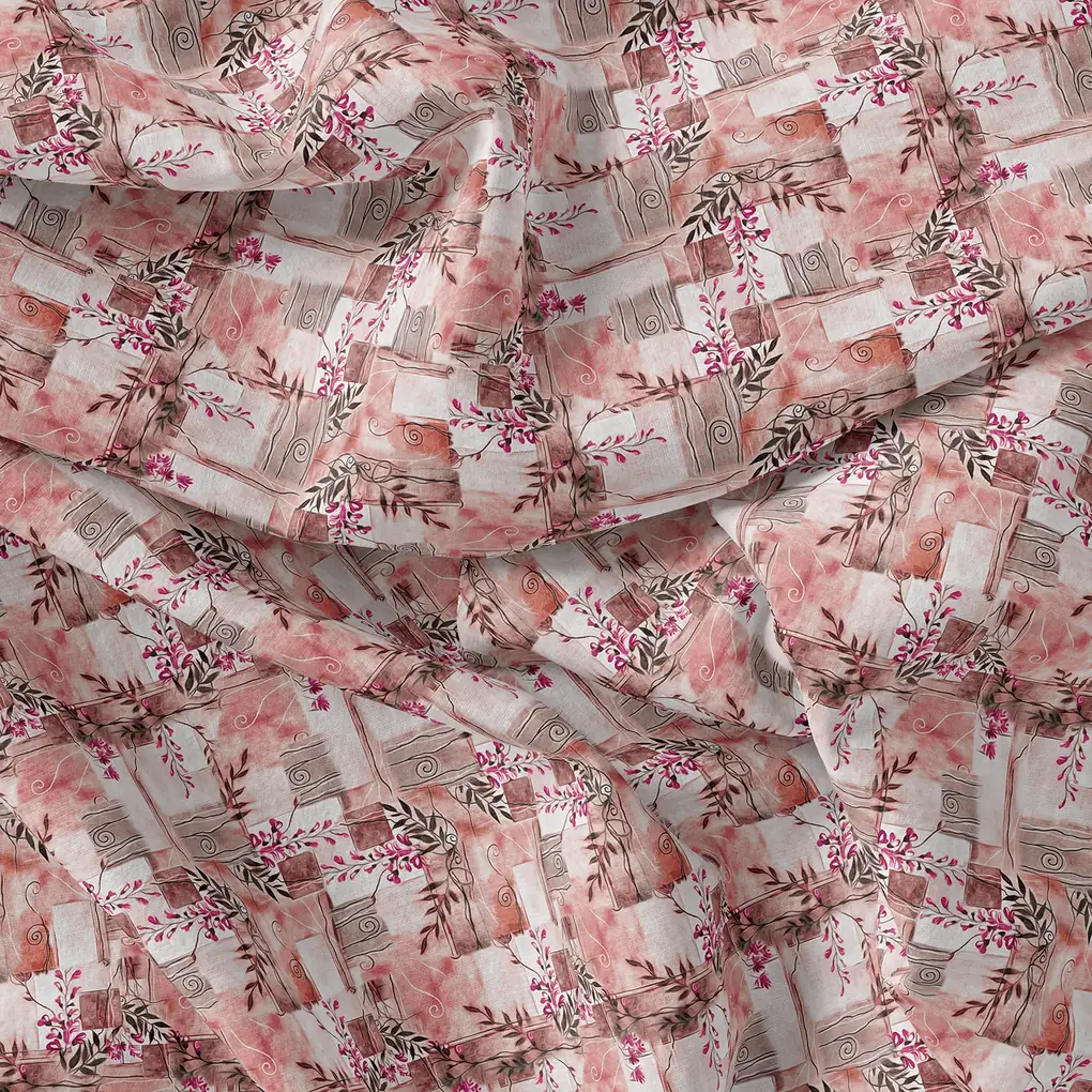 Black Botanical Pure Georgette Printed Fabric Material - Image 4